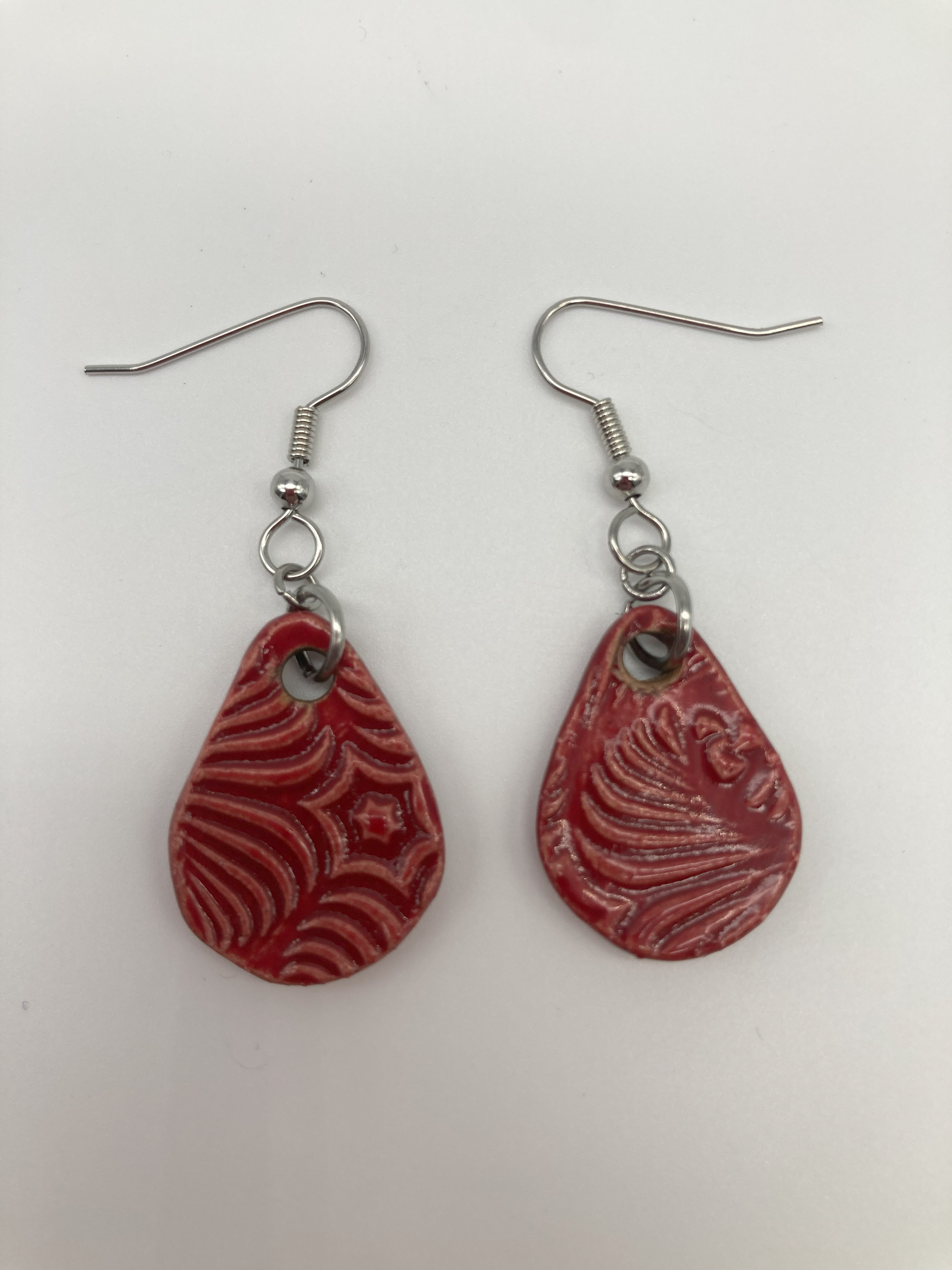 Red Celestial Tear Drops Earrings
