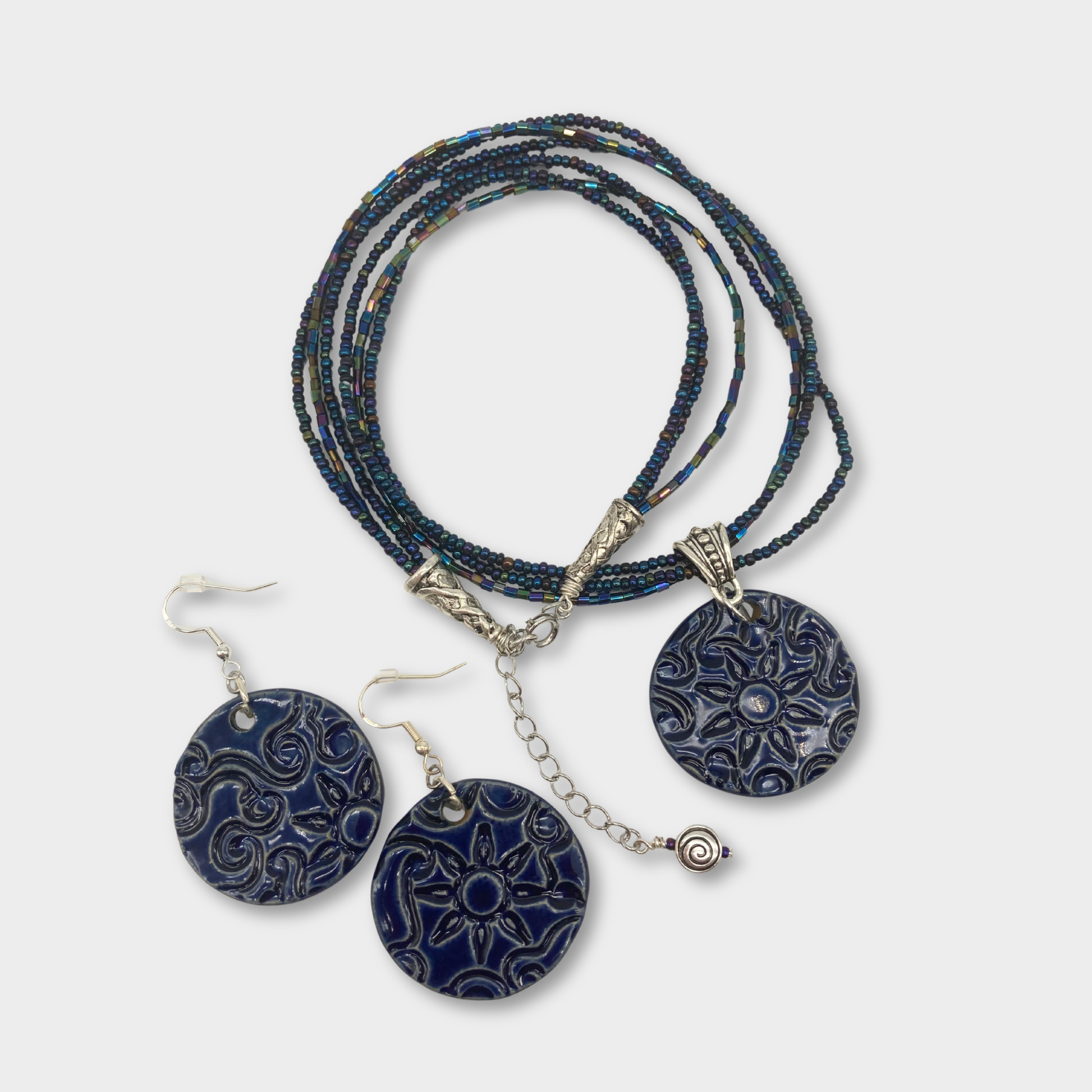Midnight Bloom Set (Necklace & Earrings)