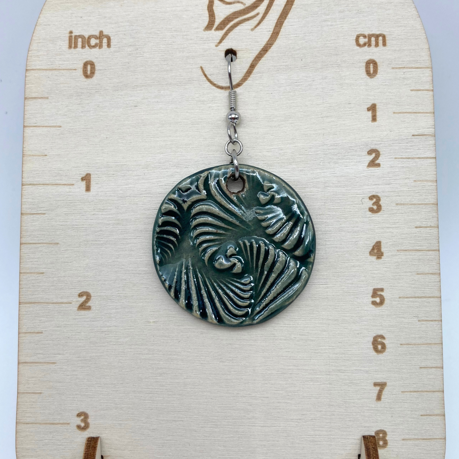 Forest Whirl Earrings (Handcrafted Ceramic)