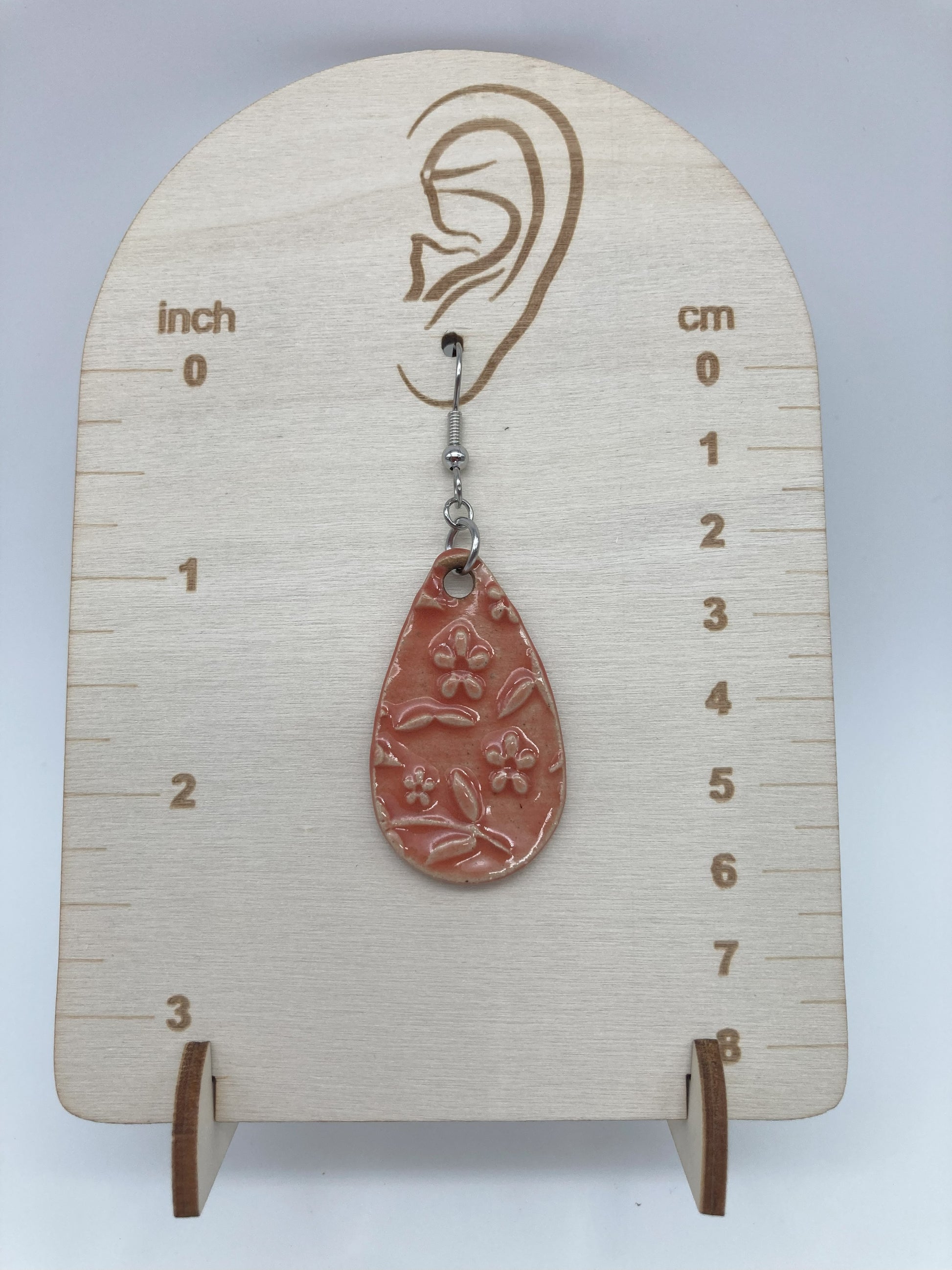 Peach Posies Teardrop Earrings