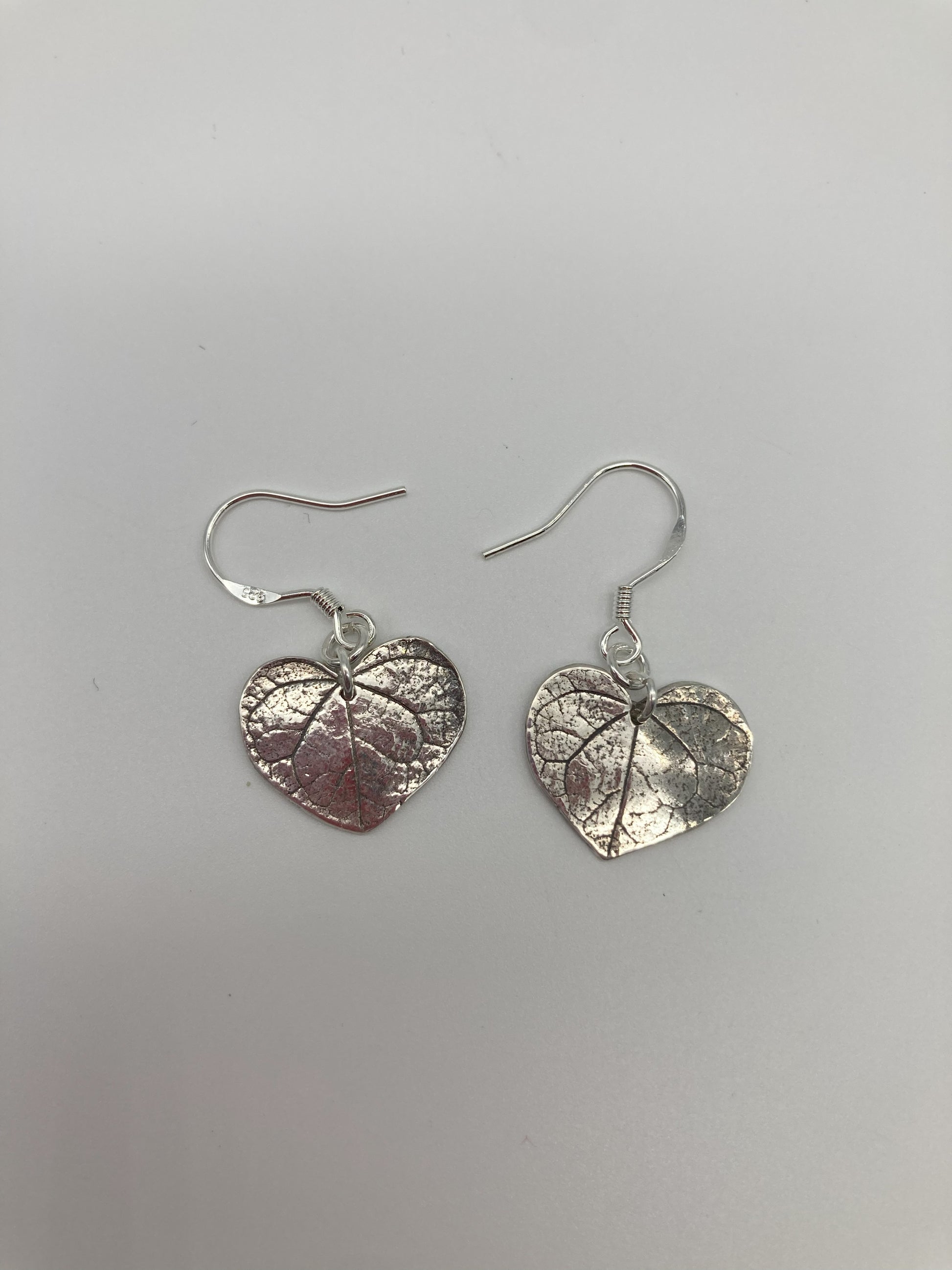 Silver Redbud Leaf Earrings