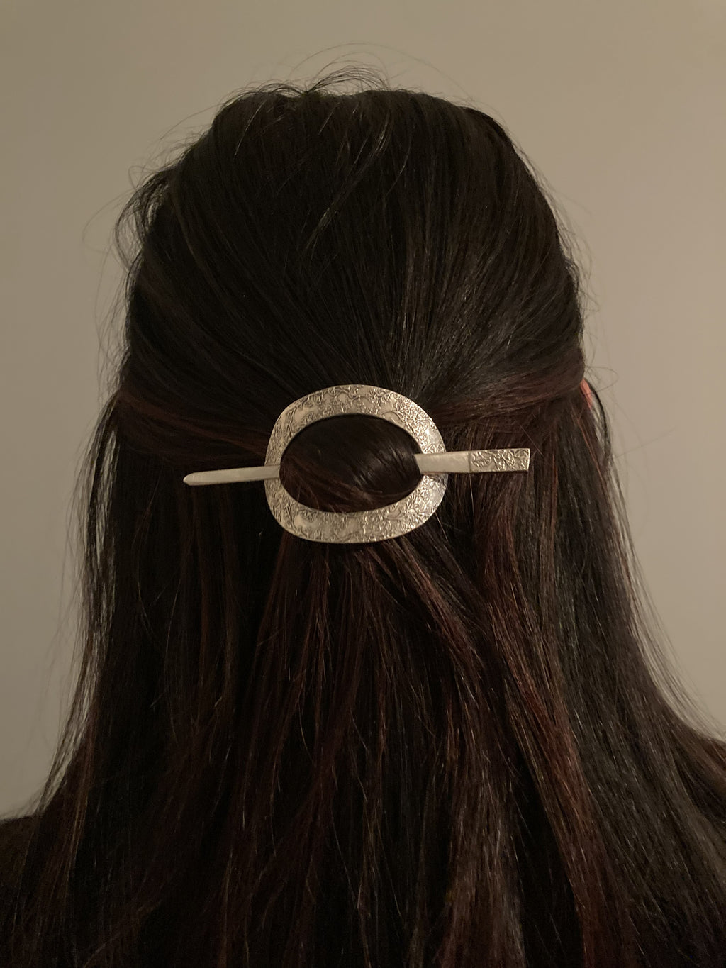 Gingko Leaf Silver Hair Slide