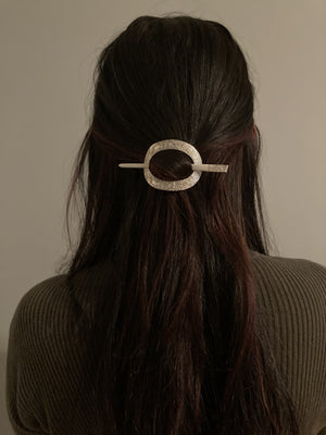 Gingko Leaf Silver Hair Slide