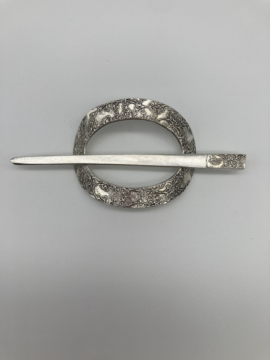 Gingko Leaf Silver Hair Slide