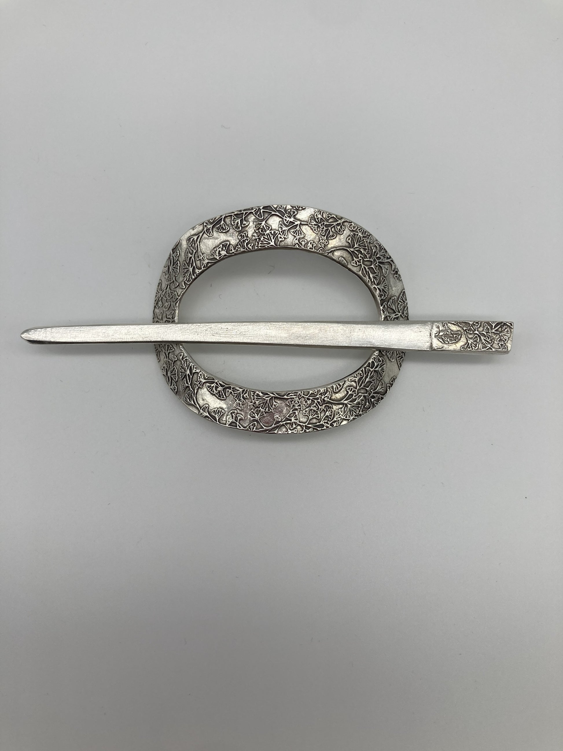 Gingko Leaf Silver Hair Slide