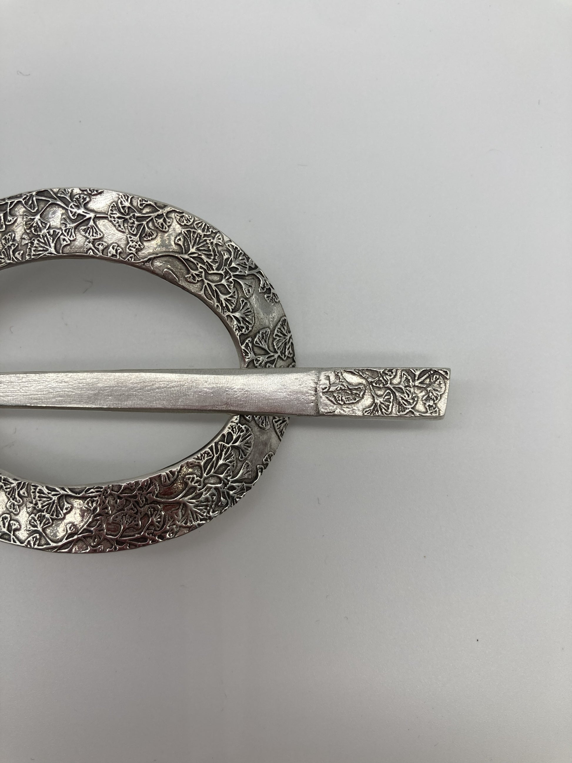 Gingko Leaf Silver Hair Slide