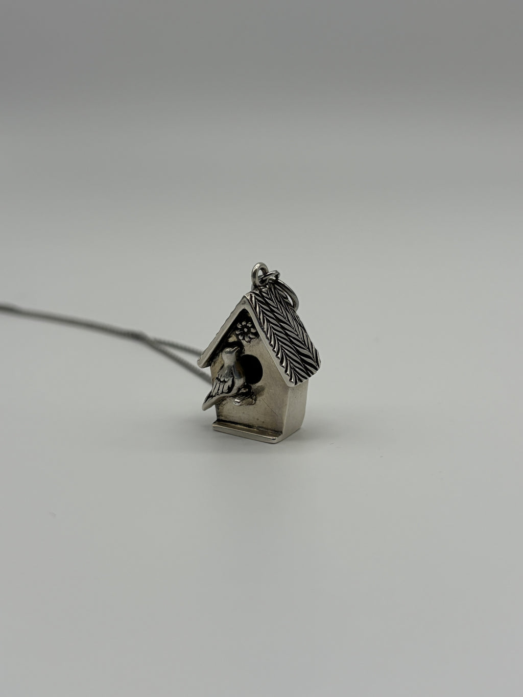 Silver Birdhouse Pendant