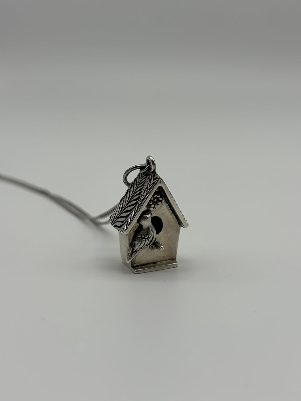 Silver Birdhouse Pendant