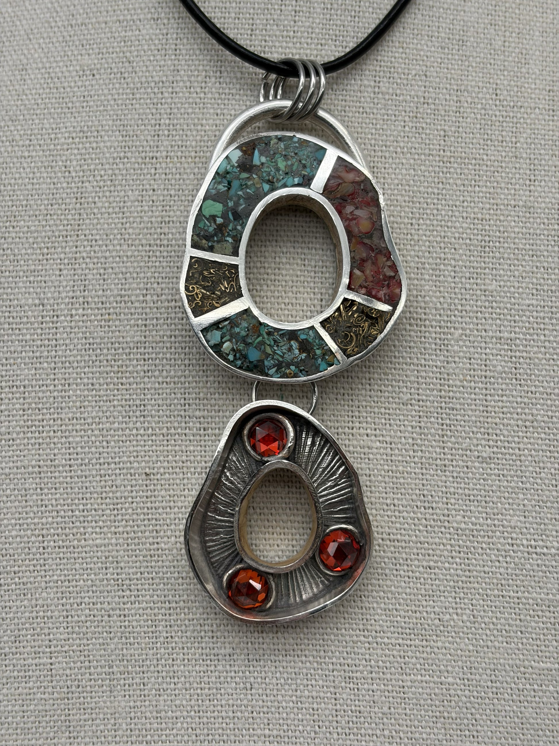 River Stone Inlay Pendant